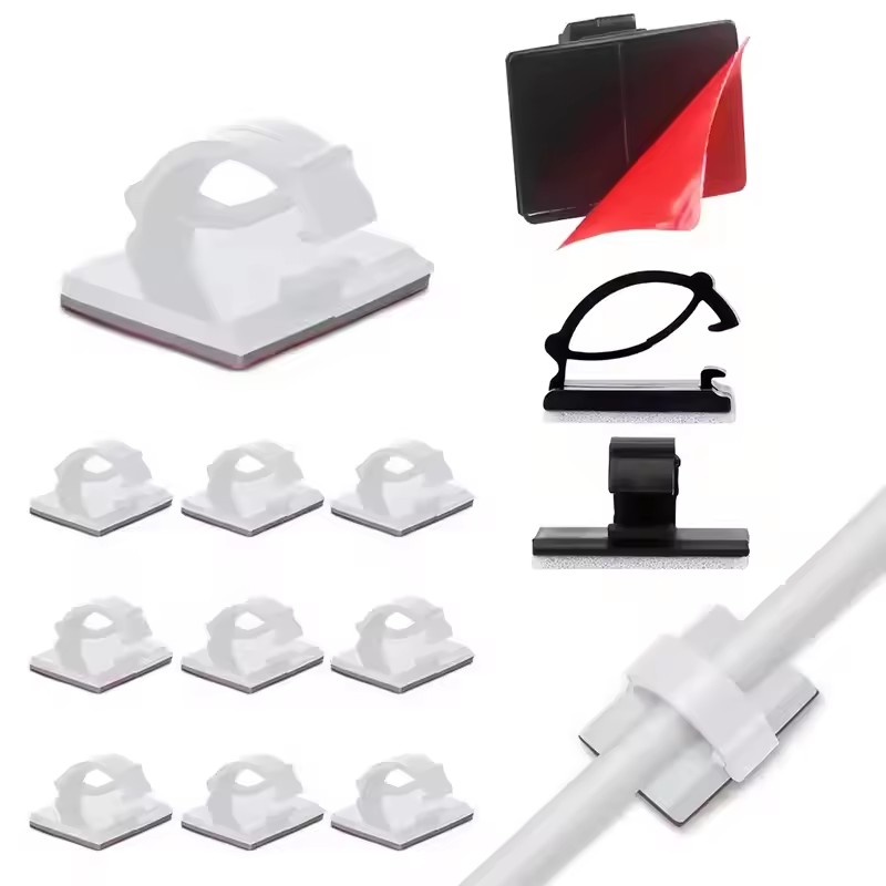Car Cable Organizer - 粘着式カーケーブル充電ケーブル固定具、ワイヤークリップ、壁掛け式ホルダー、ケーブル整理、データケーブル巻き取り器、結束バンド、固定具、整理整頓用具