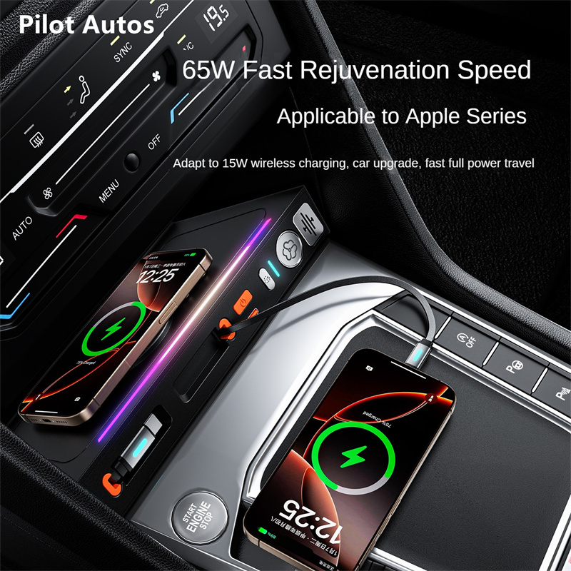 Car Air Freshener - 車載急速充電器 130W ドッキングステーション USBコンバーター 車用芳香剤付き 車用香水