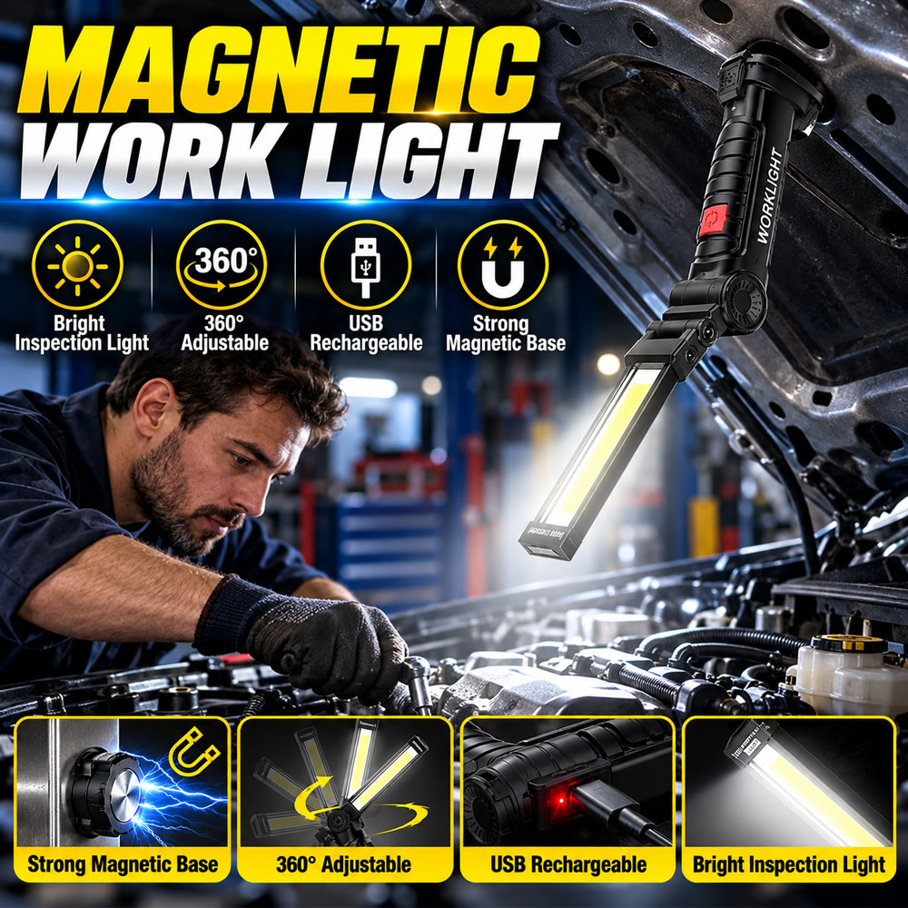 Car Led Light - COB LED 作業灯 USB充電式 360° °