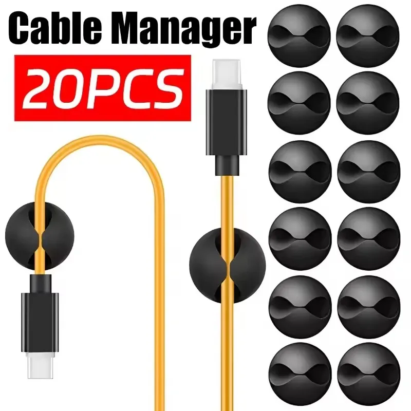 Car Cable Organizer - デスクトップ用ケーブルクリップ、ポータブル、粘着式、ケーブル整理、充電ケーブルホルダー、コード整理具、家庭、オフィス、車、ナイトスタンド用。