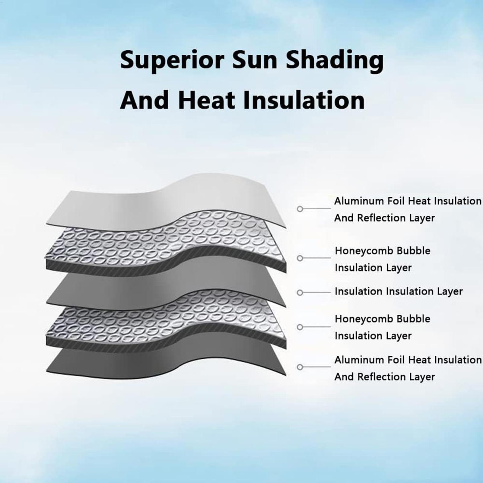 Windshield Sun Shade - フロントガラスサンシェード吸盤式折りたたみ式プライバシーカバー車フロントウィンドウシェードSUV夏用電気自動車ハイブリッド用