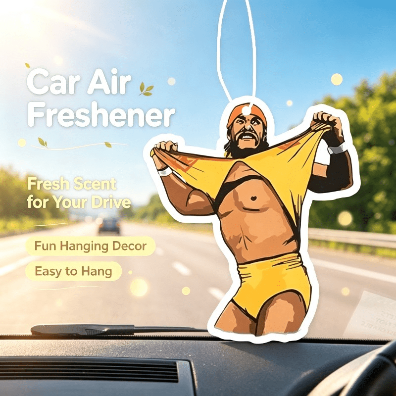 Car Air Freshener - 車用芳香剤 レトロなレスラーキャラクターの吊り下げ式芳香カード 車内装飾 バックミラーオーナメント ギフト