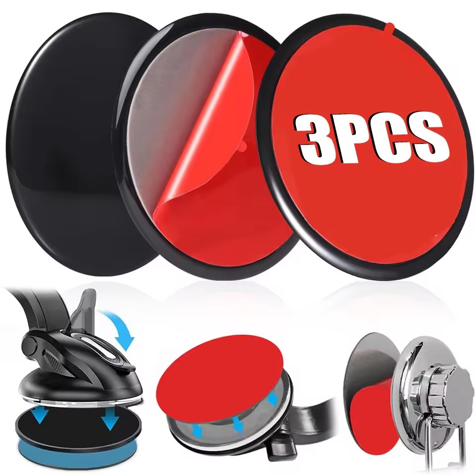 Car Phone Holder - ユニバーサルダッシュボード粘着パッドセット、吸盤グリップカーマウント交換用、ダッシュカメラ、フロントガラス、携帯電話ホルダー用