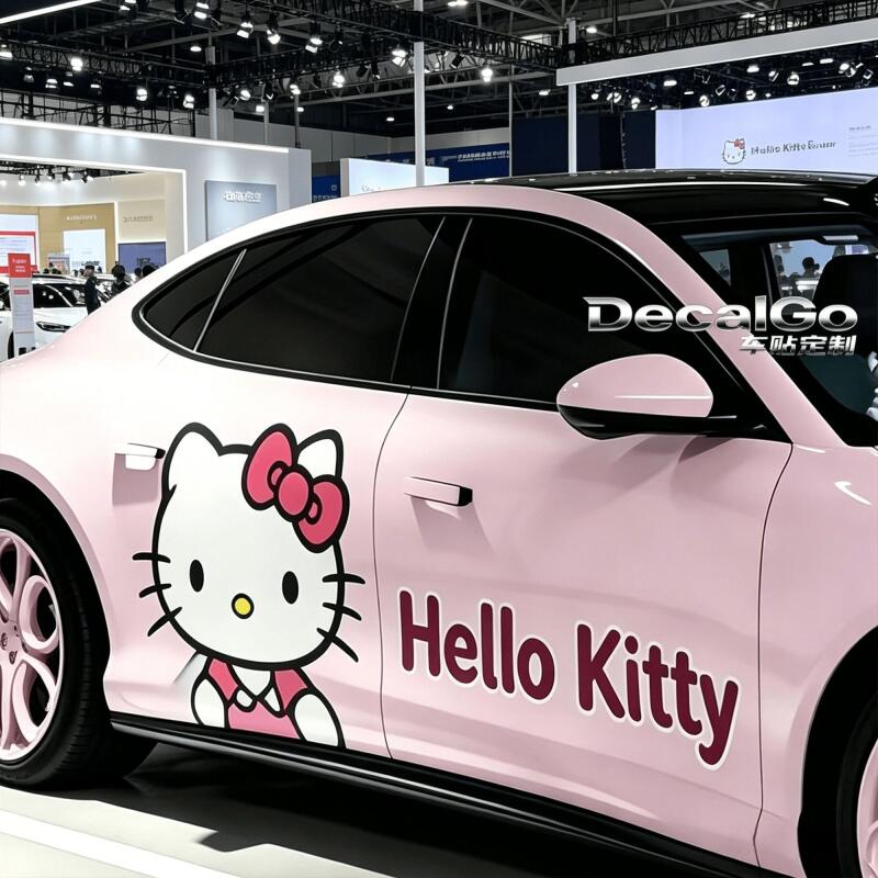 かわいいアニメ柄のカーフィルム、カーステッカー。ハローキティ - Car Accessories Japanese のレビューと価格