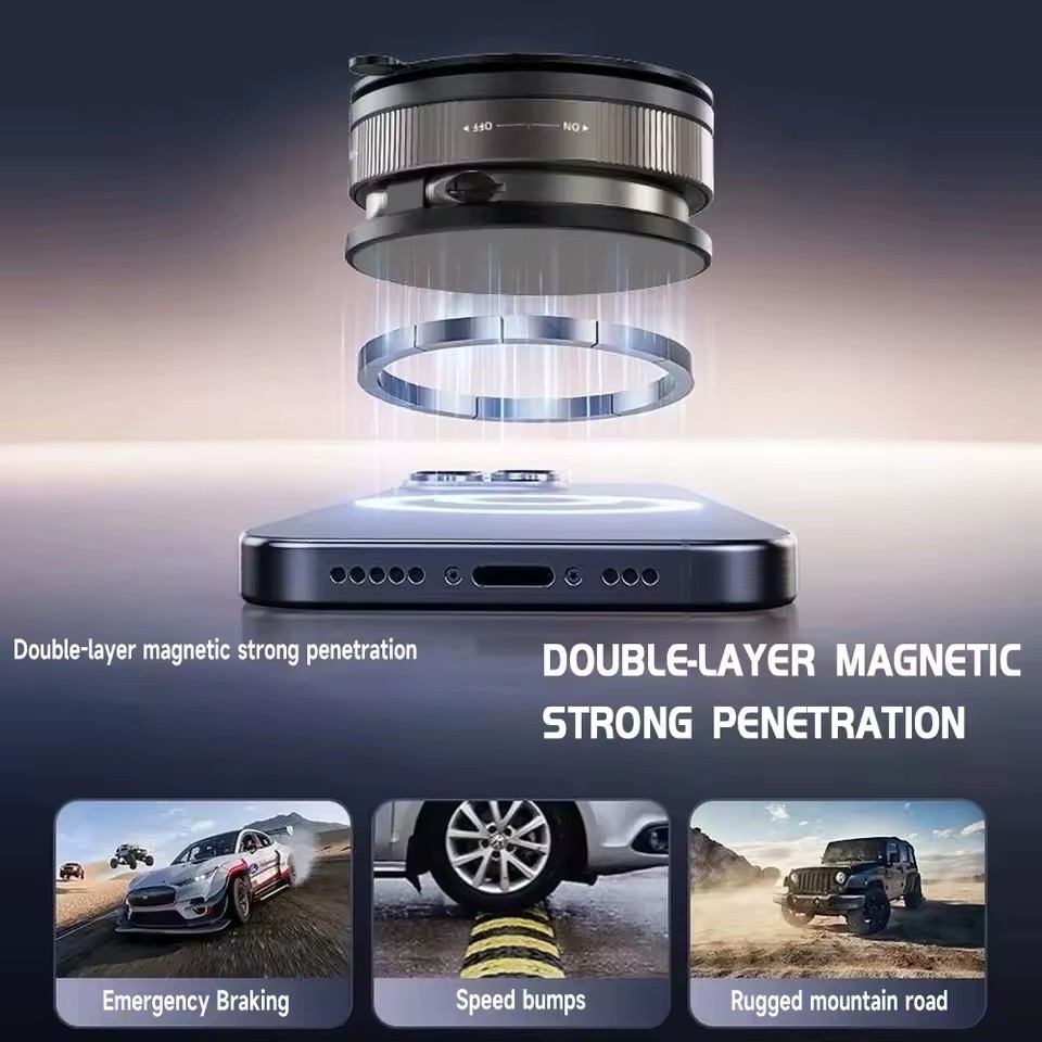 車載用スマートフォン磁石吸着スタンド、機械式真空吸盤、360 - Car Vacuum のレビューと価格