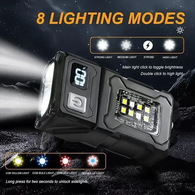 磁気トーチライト作業灯充電式ミニ COB 懐中電灯ハイパワー - Car Led Light のレビューと価格
