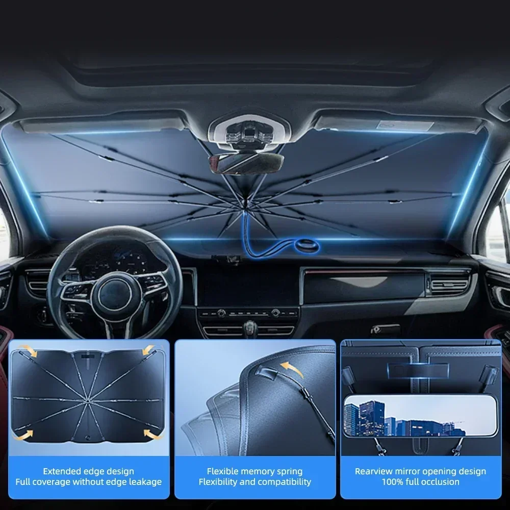 1個入り、折りたたみ式の車用フロントウィンドウ用サンシェード - Windshield Sun Shade のレビューと価格