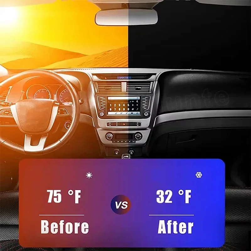 車のフロントウィンドウサンシェード UV保護シェード サンプ - Windshield Sun Shade のレビューと価格